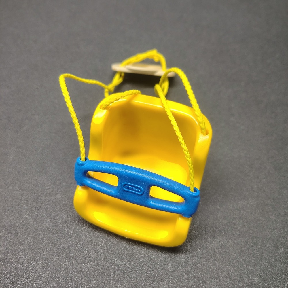 Vintage Little Tikes Dollhouse Replacement Baby Swing - Yellow Blue Bar